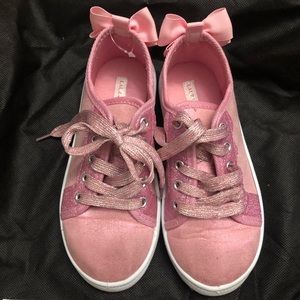 Pink Sequined Laura Ashley Sneakers with Bow detail